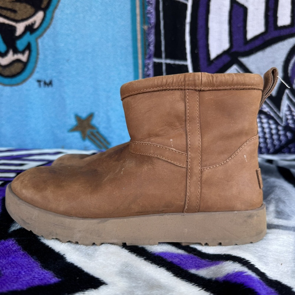 Size 8 - UGG Women's Classic Mini Waterproof Leather Boots‎ 1019641 Chestnut